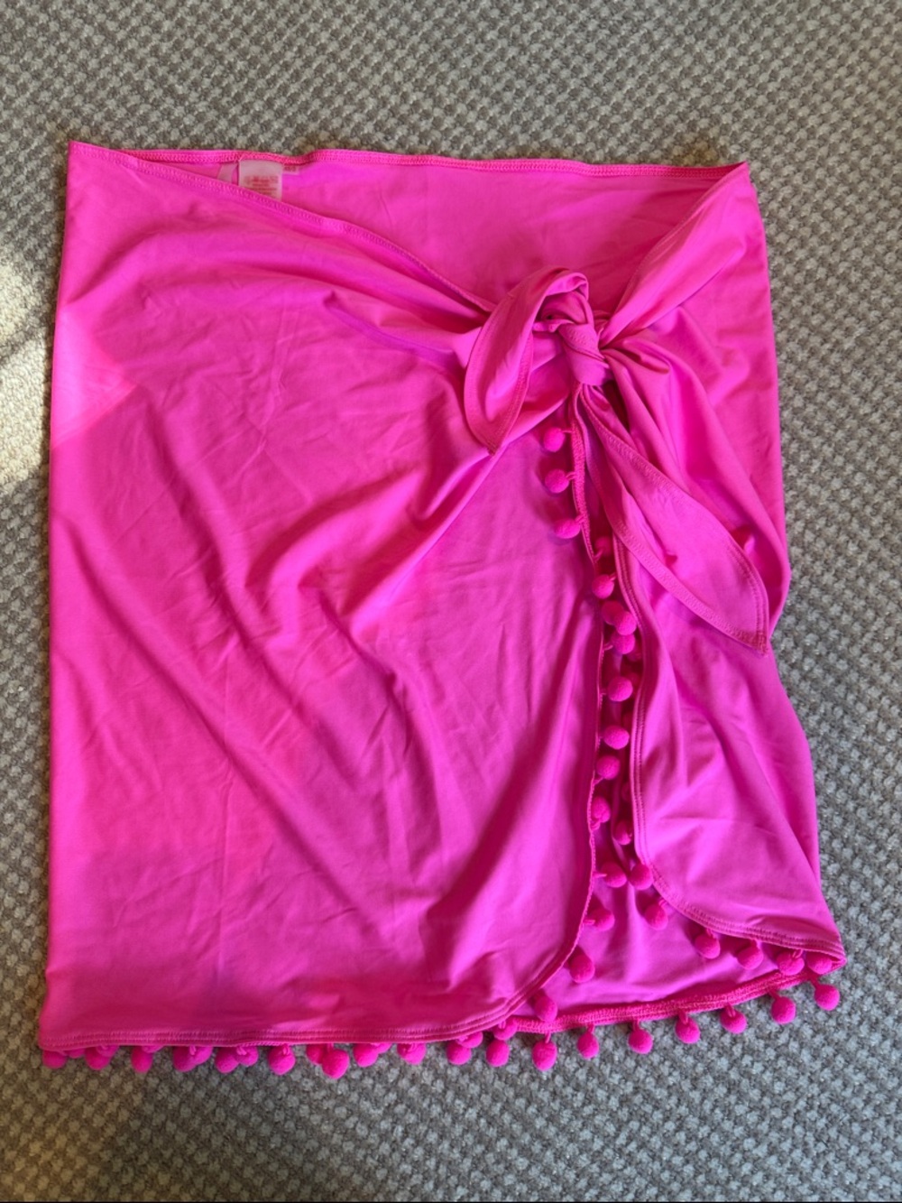 Lilly Pulitzer Hot Pink Paxton Sarong featuring pom-pom trim